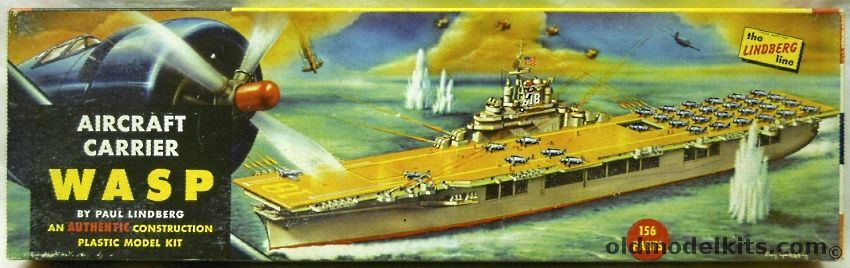 Lindberg 1/500 CV-18 USS Wasp Aircraft Carrier (Essex Class), 705-198 plastic model kit